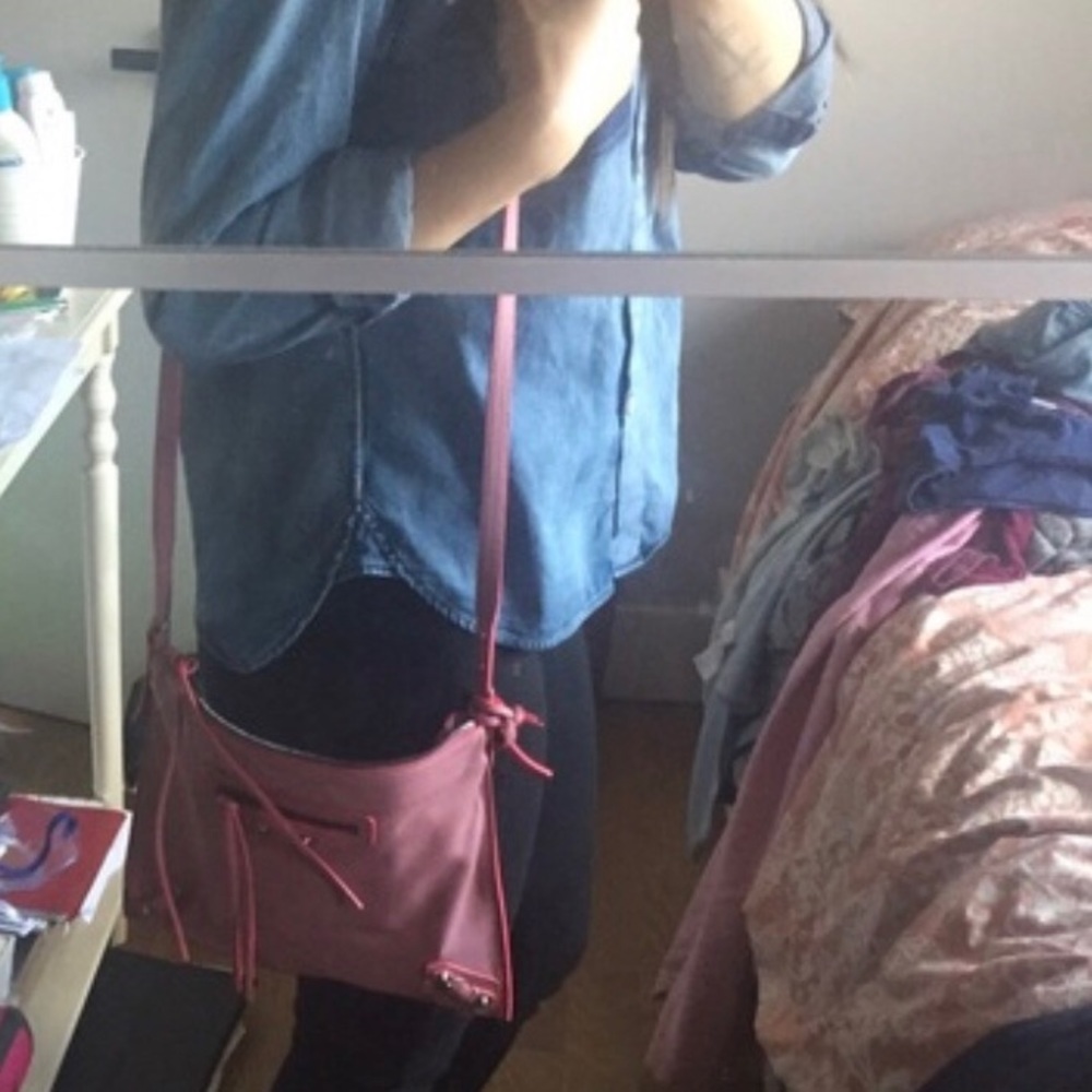 BALENCIAGA Pink Papier Leather Crossbody Rose